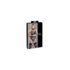 Ensemble soutien-gorge, porte jarretelles et culotte noir sexy 